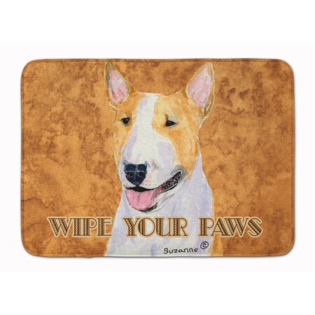 Carolines Treasures Bull Terrier Wipe Your Paws Machine Washable Memory Foam Mat SS4890RUG